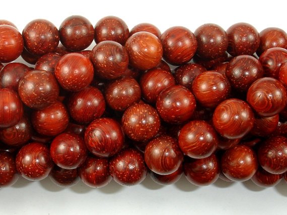 Red Sandalwood Beads, 10mm Round Beads-BeadBasic