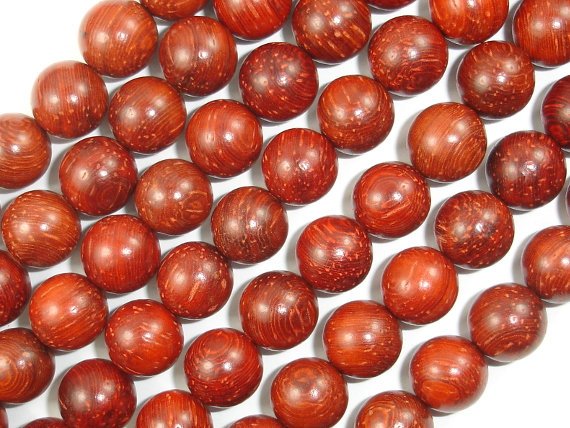 Red Sandalwood Beads, 10mm Round Beads-BeadBasic