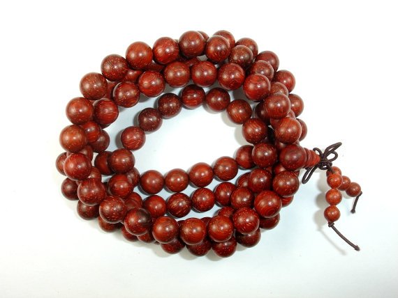 Red Sandalwood Beads, 10mm Round Beads-BeadBasic