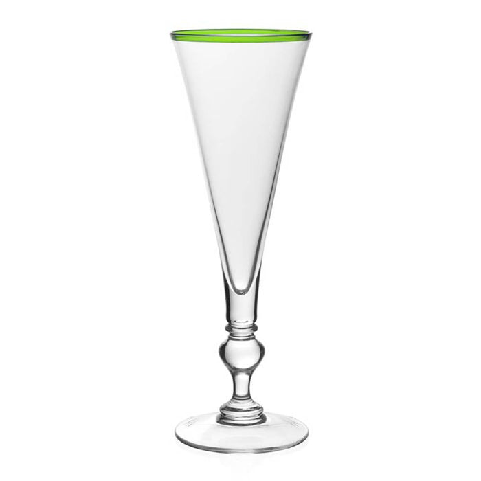 Siena Champagne Flute Green by William Yeoward Crystal