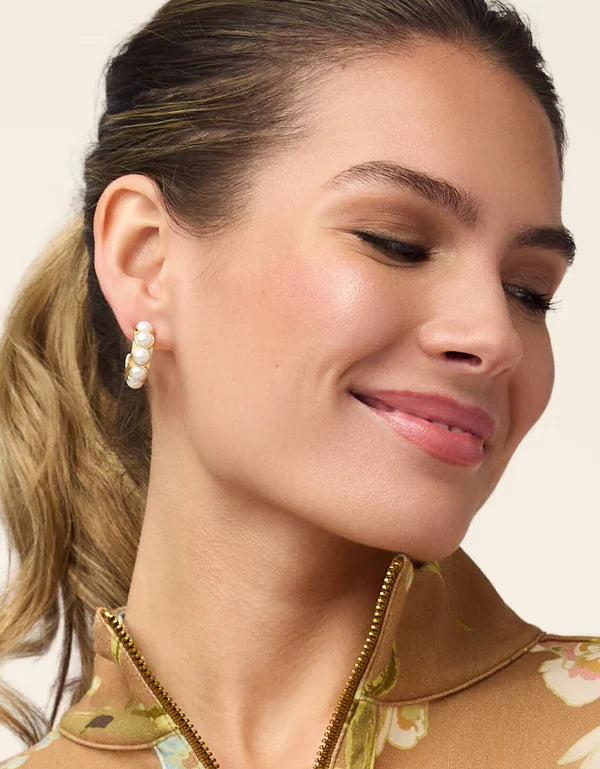 Spartina - Earrings - Anna Petite Hoop - Pearl - Findlay Rowe Designs