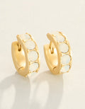 Spartina - Earrings - Lightner Hoop - 14mm White Opal - Findlay Rowe Designs