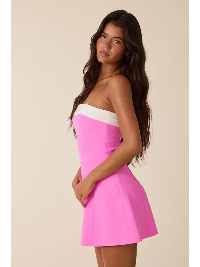 Strapless Colorblock Mini