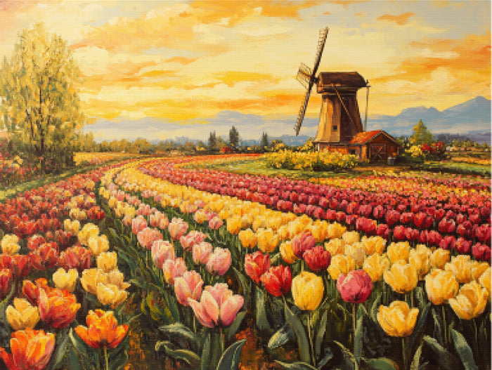 Sun-Kissed Tulip Fields