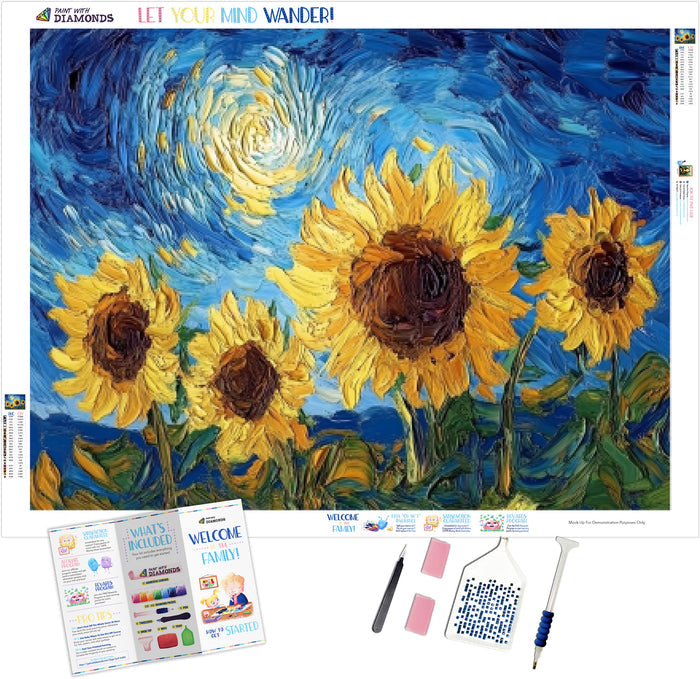 Sunflowers Under a Stormy Sky