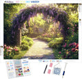 Sunlit Garden Archway in Bloom