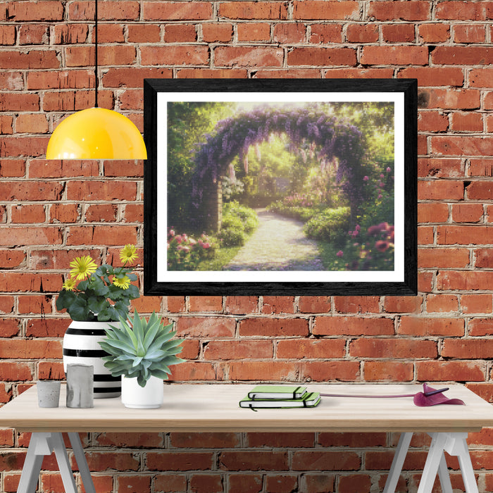 Sunlit Garden Archway in Bloom