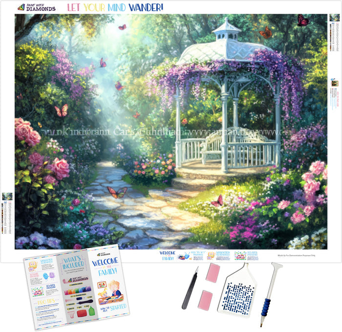 Sunlit Gazebo in a Secret Garden