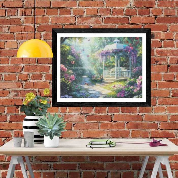 Sunlit Gazebo in a Secret Garden