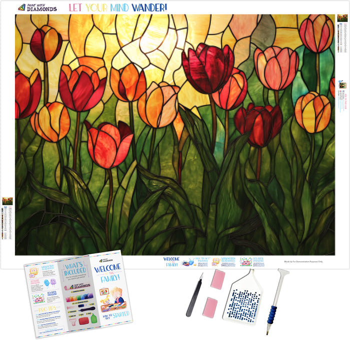 Sunlit Tulip Garden