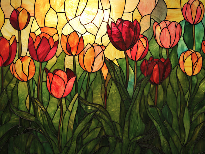Sunlit Tulip Garden