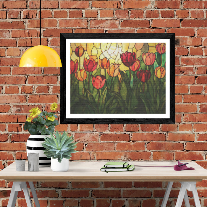 Sunlit Tulip Garden
