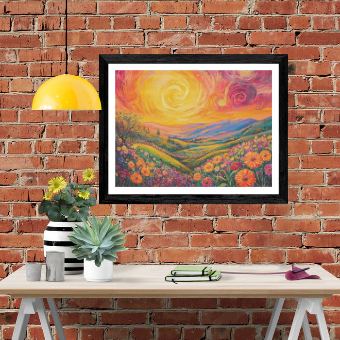 Sunrise Over a Blossoming Valley