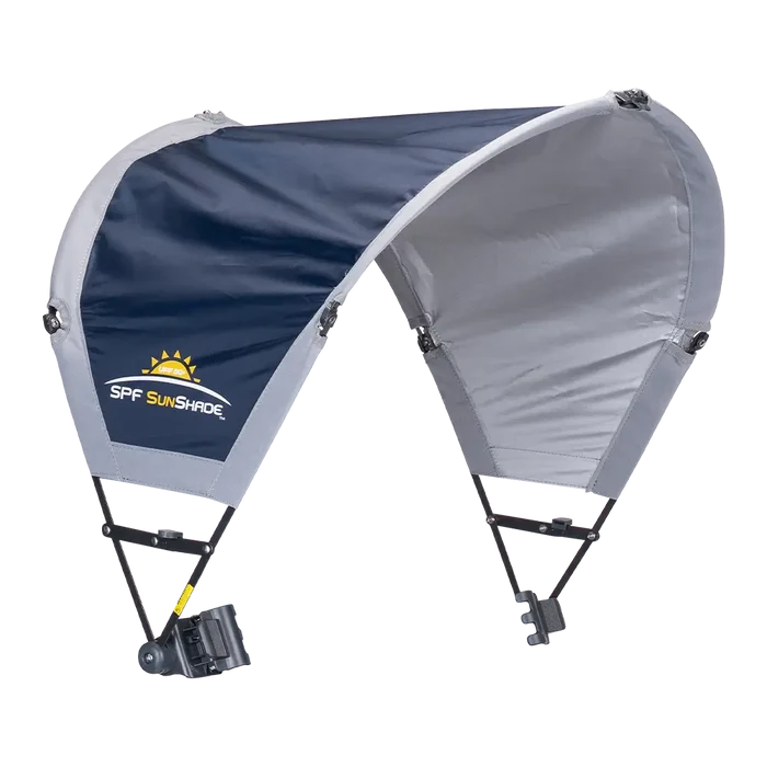 Front angle of the indigo sunshade accessory.