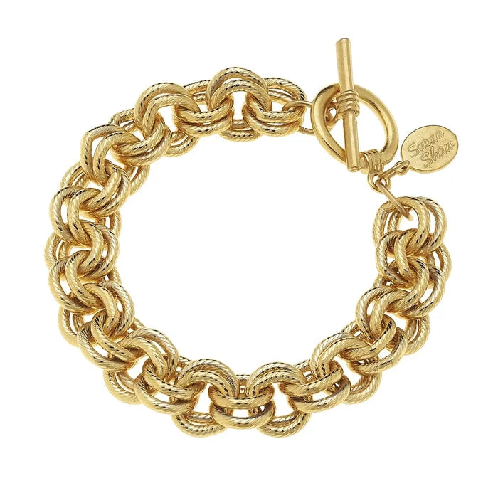 Susan Shaw - Bracelet - Double Link Chain - Gold - Findlay Rowe Designs