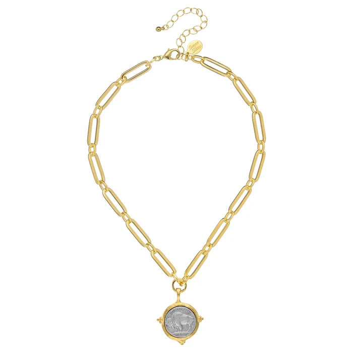 Susan Shaw - Necklace - Buffalo Nickel Mixed Link - Findlay Rowe Designs