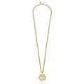 Susan Shaw - Necklace - Long Mother of Pearl Cross - Gold - Findlay Rowe Designs
