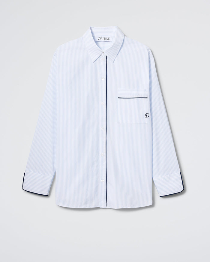 The Overnight Shirt - Cloud Stripe