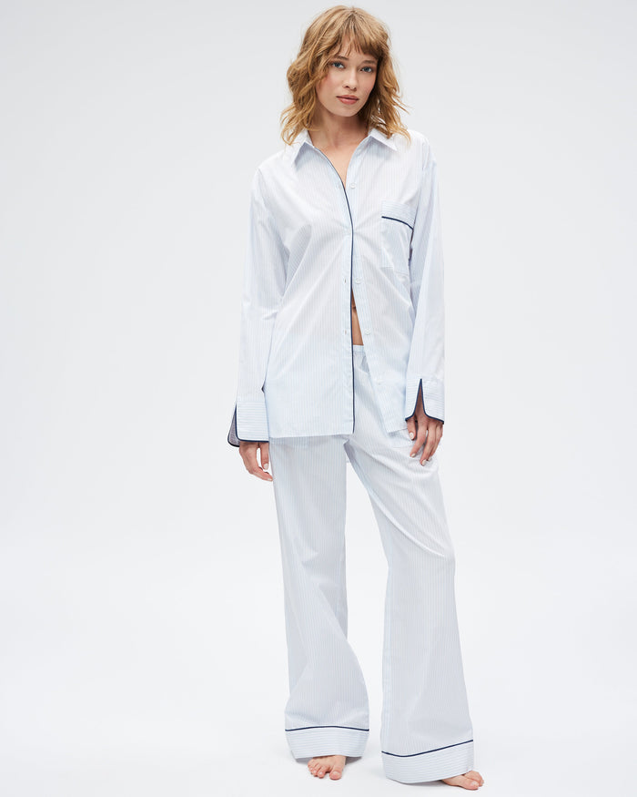 The Overnight Shirt - Cloud Stripe