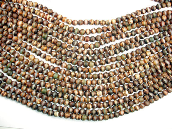 Tibetan Agate, 6mm Round Beads-BeadBasic