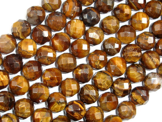 Tiger Eye Beads, 10mm Faceted Round-BeadBasic