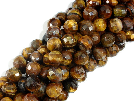 Tiger Eye Beads, 10mm Faceted Round-BeadBasic