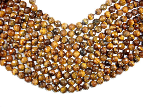Tiger Eye Beads, 10mm Faceted Round-BeadBasic