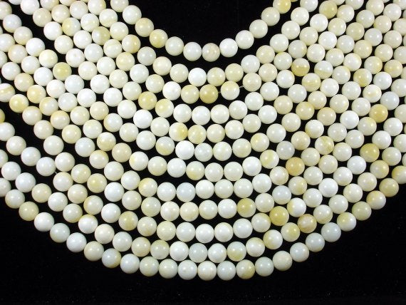 Tridacna Shell, 8mm Round Beads-BeadBasic