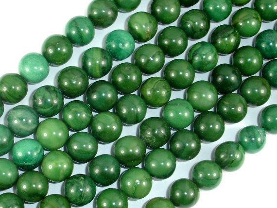 Verdite, African Jade, 10mm (10.4mm) Round Beads-BeadBasic