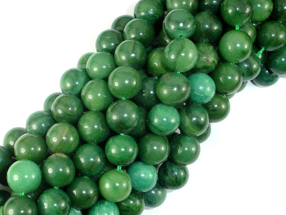 Verdite, African Jade, 10mm (10.4mm) Round Beads-BeadBasic