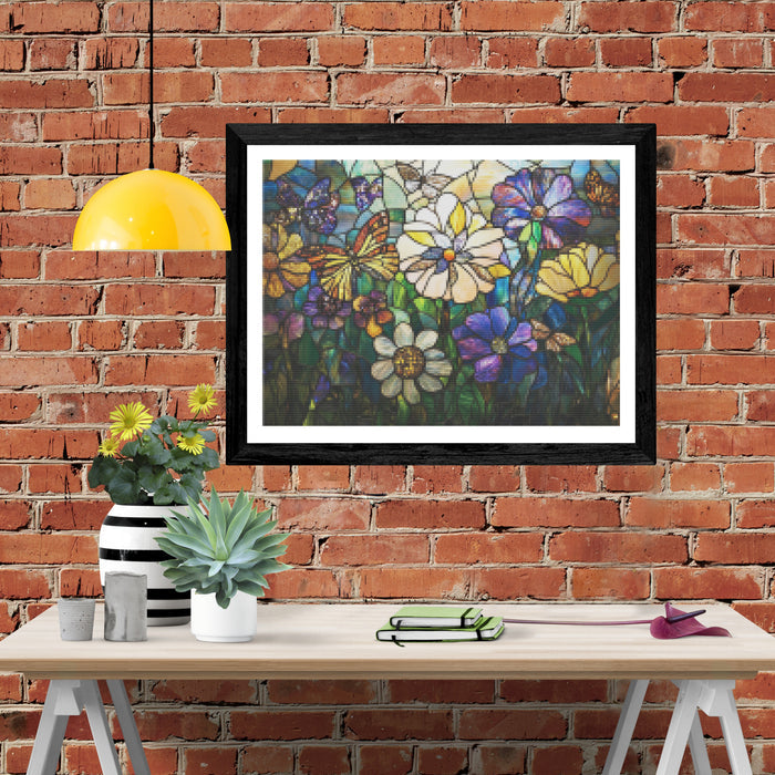 Vibrant Oversized Flowers And Delicate Butterflies