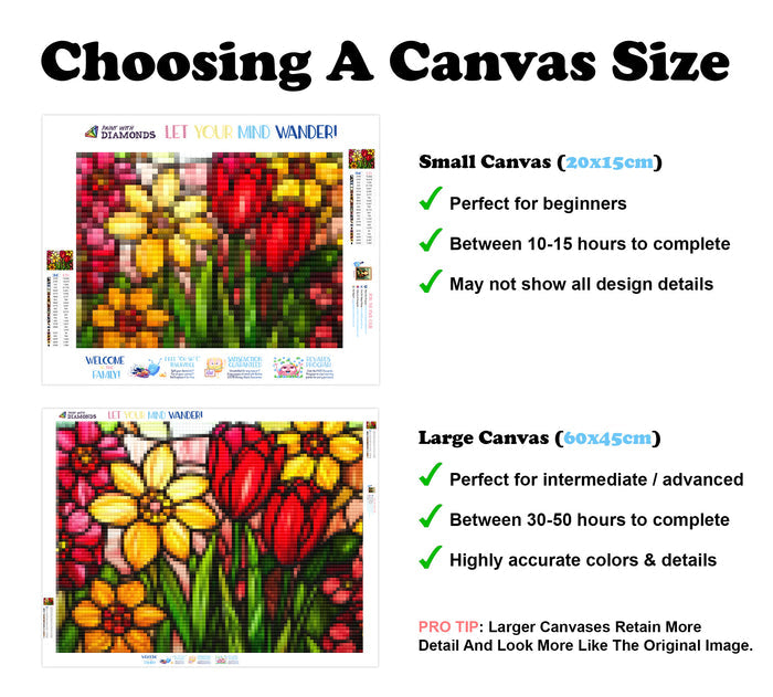 Vibrant Spring Garden in Stained Glass