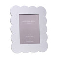 White Scalloped Lacquer Photo Frame 5"x7" by Addison Ross